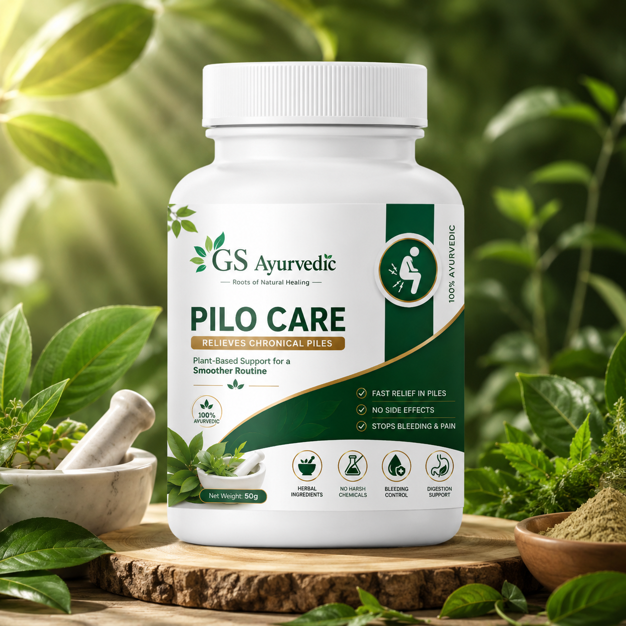 GS Ayurvedic Piles Care, 100% Ayurvedic Pilexo Plus, 32+ Years Expertise