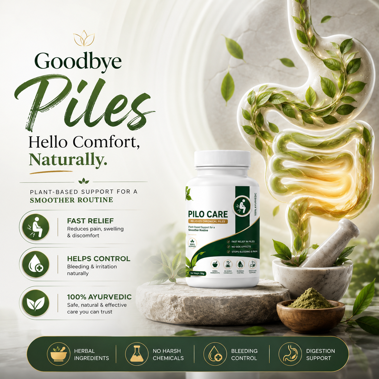 GS Ayurvedic Piles Care, 100% Ayurvedic Pilexo Plus, 32+ Years Expertise
